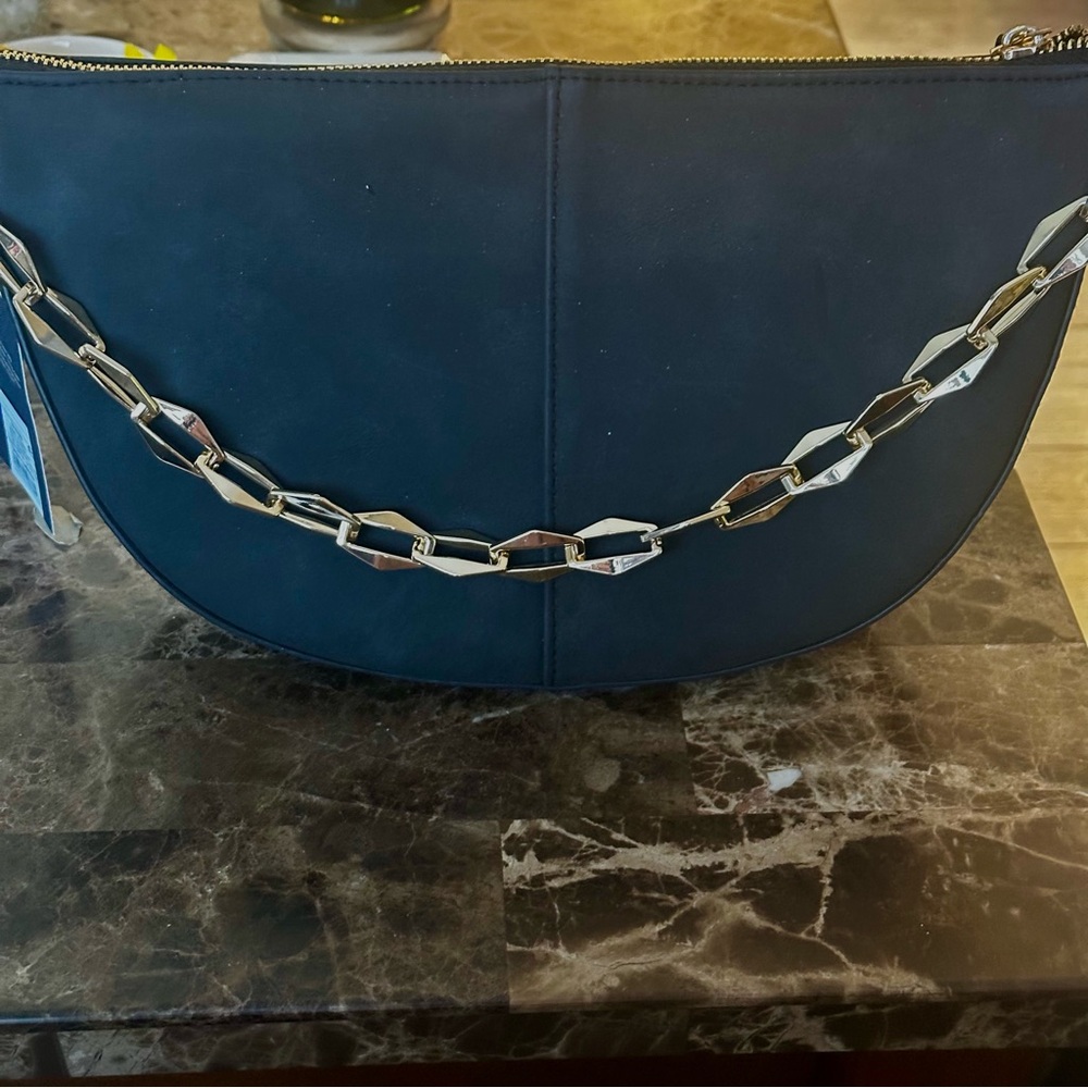 Universal Thread Matte Faux Leather Bag Gold Chain Handle NWT